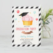 カップケーキテーマ卒業招待状 招待状 (スタンド正面)