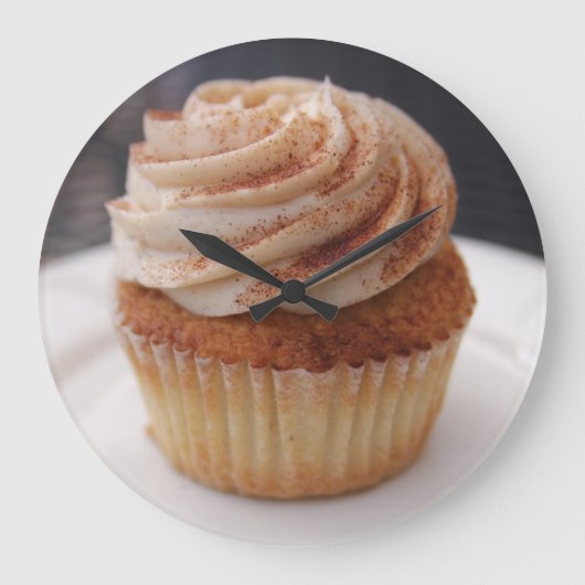 カップケーキデザートクロック ラージ壁時計 (正面)