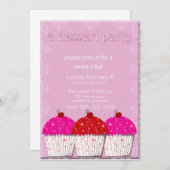 カップケーキデザートパーティの招待状 招待状 (正面/裏面)