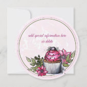 カップケーキデザートパーティー 招待状 (裏面)