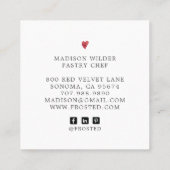 カップケーキデザートペストリーシェフケータリング名刺 スクエア名刺 (裏面)