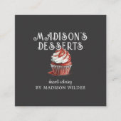 カップケーキデザートペストリーシェフケータリング名刺 スクエア名刺 (正面)