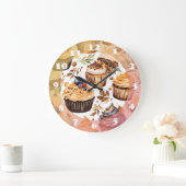 カップケーキデザート天国 ラージ壁時計 (ホーム)