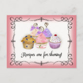 カップケーキデザート水色レシピブライダルシャワー ポストカード (正面)
