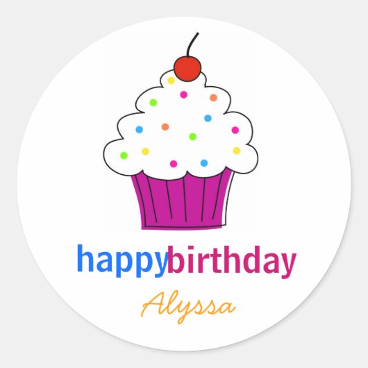 カップケーキトッパーステッカー ラウンドシール (正面)