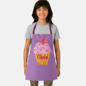 カップケーキネームベーキングエプロン紫色の水色 エプロン (インサイチュ)