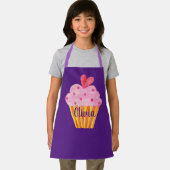 カップケーキネームベーキングエプロン紫色の水色 エプロン (インサイチュ)
