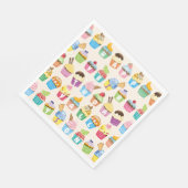 カップケーキハッピーバースデーあなたの名前を追加かわいいグッズ スタンダードランチョンナプキン (角)