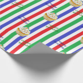 カップケーキハッピーバースデーレッドブルーグリーン ラッピングペーパー (角)