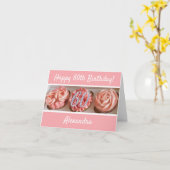 カップケーキハッピー60th誕生日カード カード (黄色い花)