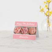 カップケーキハッピー70誕生日カード カード (黄色い花)