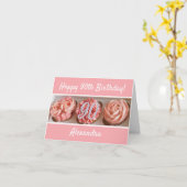 カップケーキハッピー90誕生日カード カード (黄色い花)