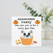 カップケーキハローウィンパーティ招待状 招待状 (スタンド正面)