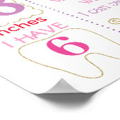 カップケーキハート女子のための最初の誕生日ボード ポスター (角)