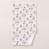 カップケーキバスタオルセット – ピンク水玉模様デザートTh バスタオルセット (ハンドタオル)