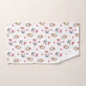 カップケーキバスタオルセット – ピンク水玉模様デザートTh バスタオルセット (ハンドタオル)