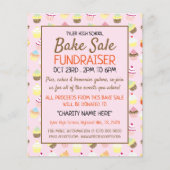 カップケーキバックグラウンド,チャリティベイクセールイベント広告 チラシ (正面)