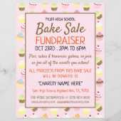 カップケーキバックグラウンド，チャリティベイクセールイベント広告 チラシ (正面)