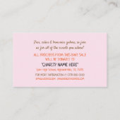 カップケーキバックグラウンド，チャリティベイクセールイベント広告 名刺 (裏面)