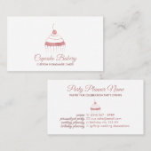 カップケーキバラ金ゴールドかわいい 名刺 (正面/裏面)