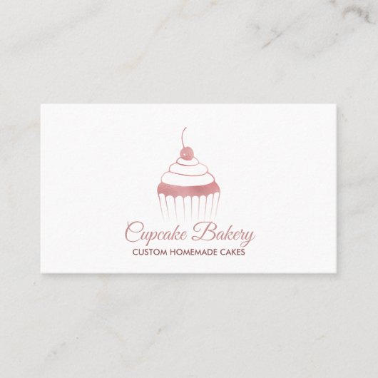 カップケーキバラ金ゴールドかわいい 名刺 (正面)