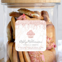 カップケーキバラ金ゴールドグリッタードリップスマーブルシェフベーカリー