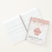 カップケーキバラ金ゴールドグリッタードリップスマーブルベーカリーシェフ ノートブック (内部)