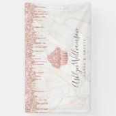 カップケーキバラ金ゴールドグリッタードリップスマーブルベーカリーシェフ 横断幕 (縦)