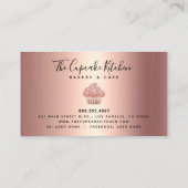 カップケーキバラ金ゴールドグリッタードリップベーカリーシェフブラック ロイヤリティカード (裏面)