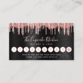 カップケーキバラ金ゴールドグリッタードリップベーカリーシェフブラック ロイヤリティカード (正面)