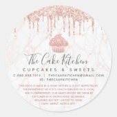 カップケーキバラ金ゴールドグリッタードリップマーブルベーカリーリーガル ラウンドシール (正面)