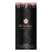 カップケーキバラ金ゴールドグリッターベーカリーシェフブラックメニュー ラックカード (裏面)