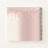 カップケーキバラ金ゴールドペストリーベーカリーグリッタードリップ ノートブック (裏面)