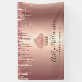 カップケーキバラ金ゴールド銅グリッタードリップベーカリーシェフ 横断幕 (縦)