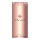 カップケーキバラ金ゴールド銅グリッターベーカリーシェフメニュー ラックカード (裏面)