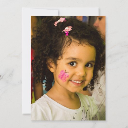 カップケーキバルーンパープル誕生日招待状 招待状 (裏面)