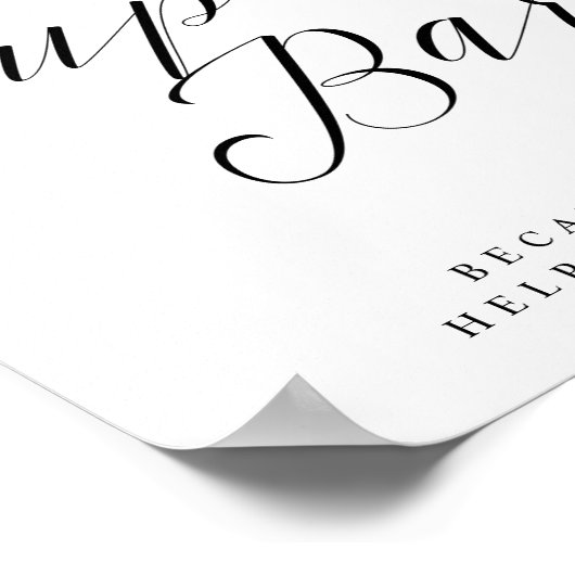 カップケーキバーシックブライダルシャワーまたは結婚ズサイン ポスター (角)