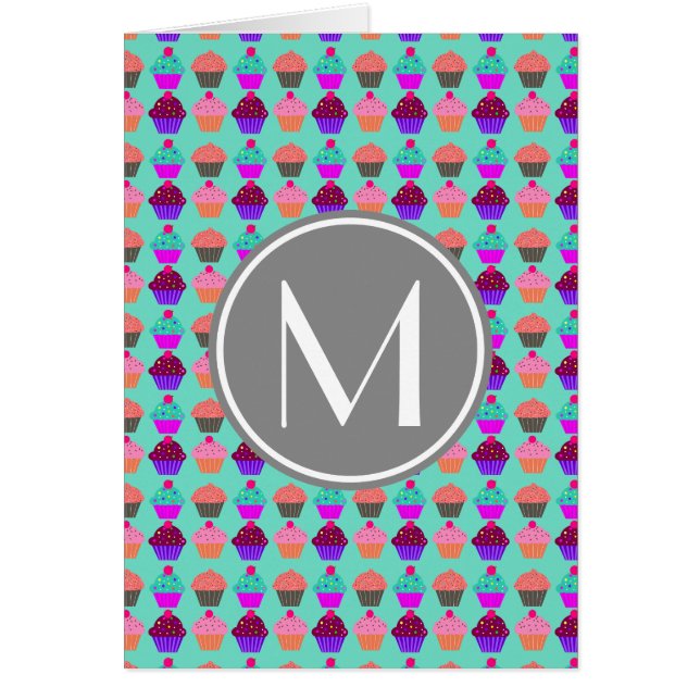 カップケーキパターンカスタムモノグラム (正面)