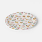 カップケーキパターン誕生日 ペーパープレート (アングル)