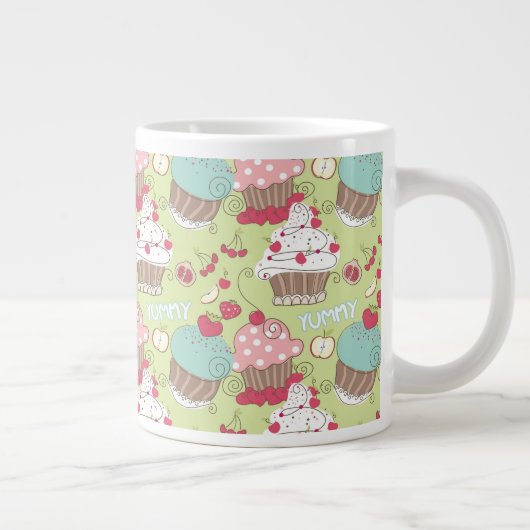 カップケーキパターン ジャンボコーヒーマグカップ (右)