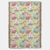 カップケーキパターン スローブランケット (正面縦)