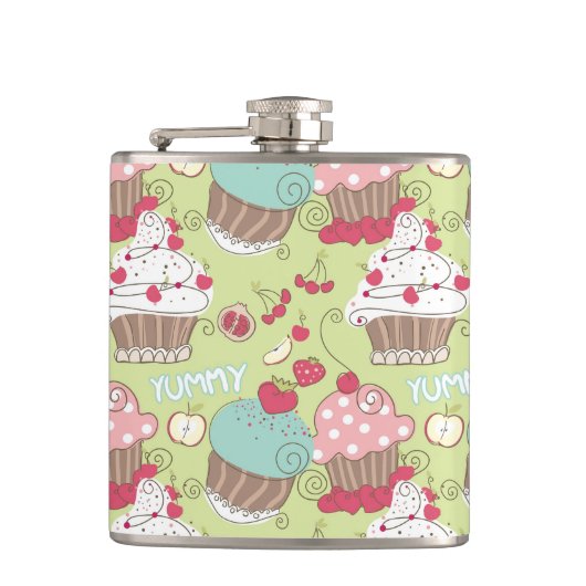 カップケーキパターン フラスク (正面)