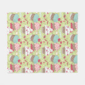 カップケーキパターン フリースブランケット (正面(横))