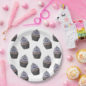 カップケーキパターン ペーパープレート (パーティー)