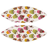 カップケーキパターン、マフィンパターン、チョコレート、ハート アメリカンフットボール (パネル)