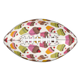 カップケーキパターン、マフィンパターン、チョコレート、ハート アメリカンフットボール