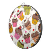 カップケーキパターン、マフィンパターン、チョコレート、ハート ダーツボード (正面右)