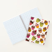 カップケーキパターン、マフィンパターン、チョコレート、ハート ノートブック (内部)