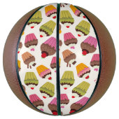 カップケーキパターン、マフィンパターン、チョコレート、ハート バスケットボール (縦)