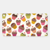 カップケーキパターン、マフィンパターン、チョコレート、ハート 横断幕 (横)